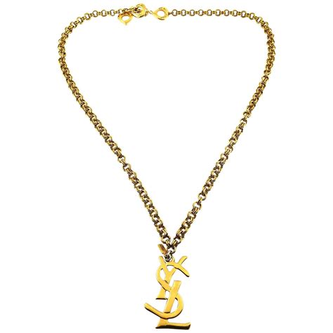 ysl logo pendant|saint laurent YSL necklace.